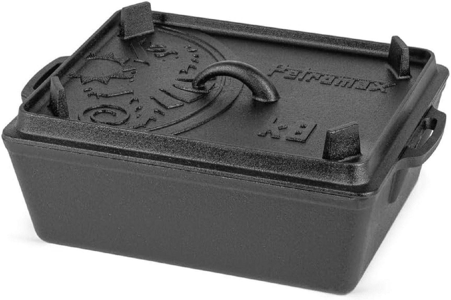 Petromax Bräter Petromax Gusseisen Kastenform 5,5 L Deckel als Pfanne