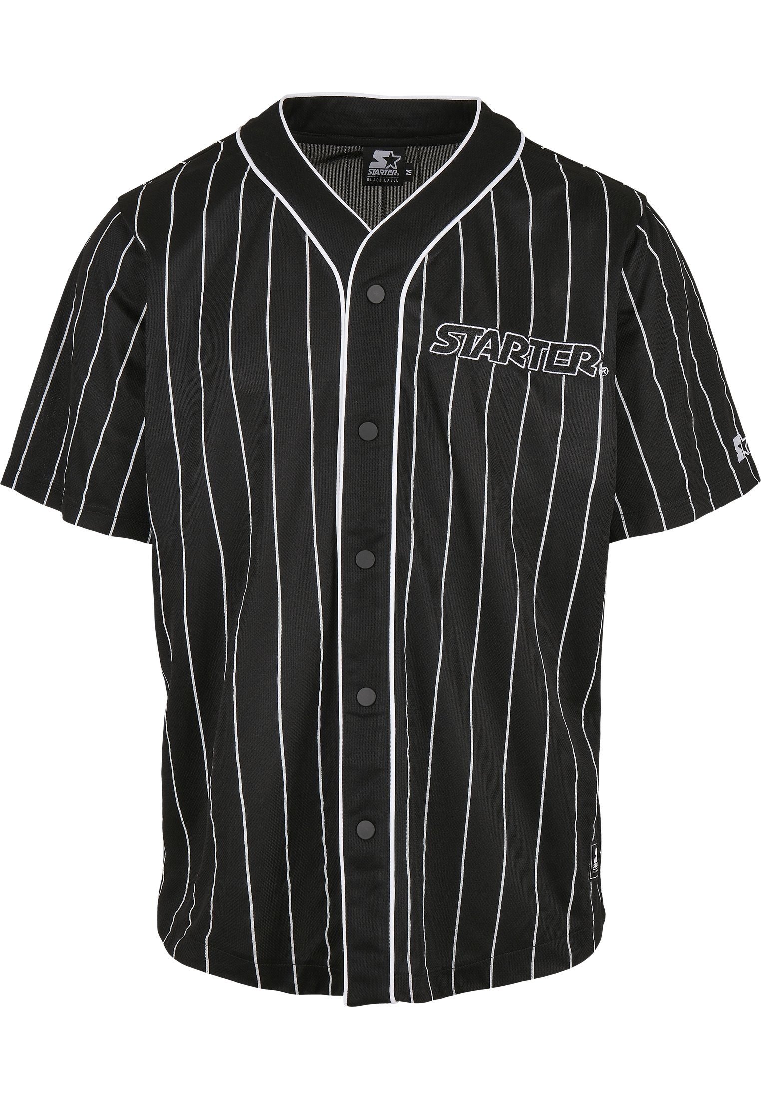 Black Herren (1-tlg) Langarmhemd Label Starter Baseball Starter Jersey Schwarz Starter