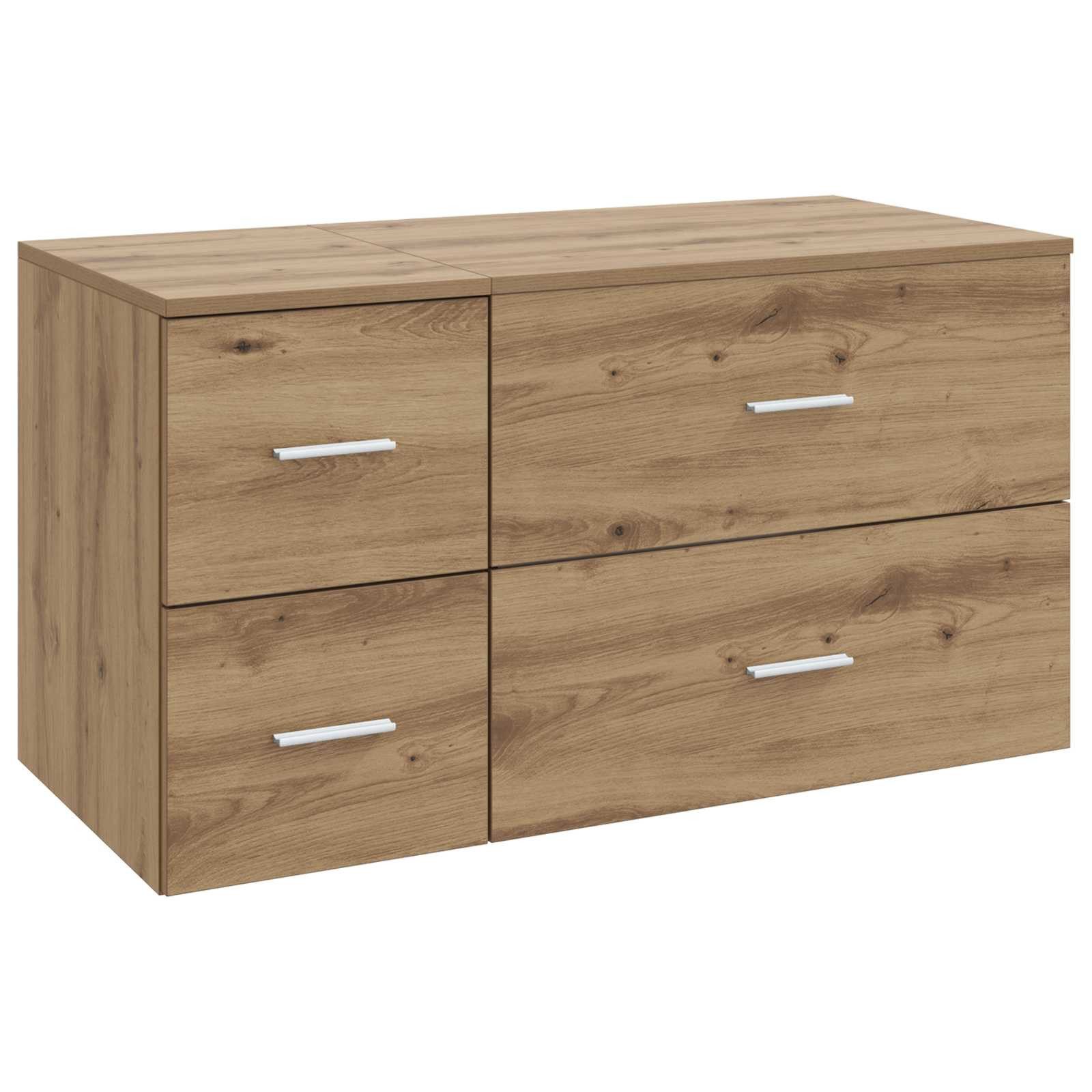 vidaXL Gartenlounge-Set Badezimmermöbel-Set 2 stk. Artisan-Eiche Holzwerkstoff, (2-tlg)