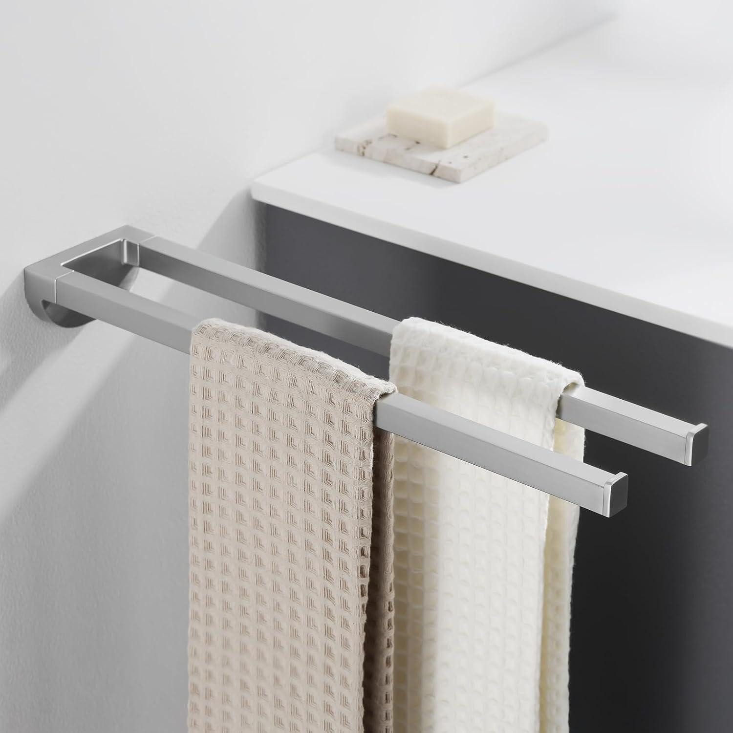 LuxusKollektion Doppelhandtuchhalter Сушки для рушників ohne Bohren Edelstahl 42cm Сушки для рушників Chrom