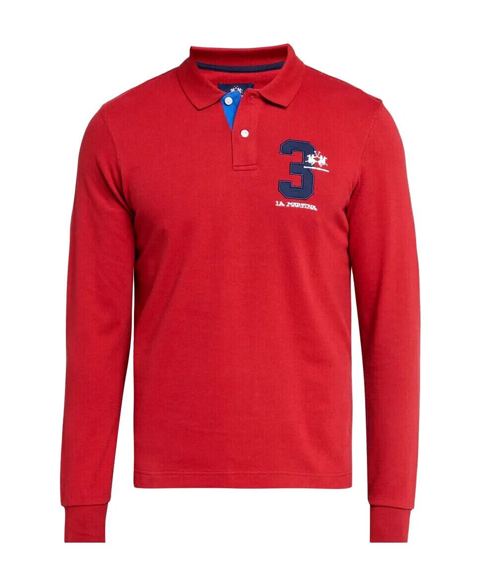 La Martina Langarm-Poloshirt La Martina Herren Poloshirt, La Martina Heavy Jersey Langarm Polohemd