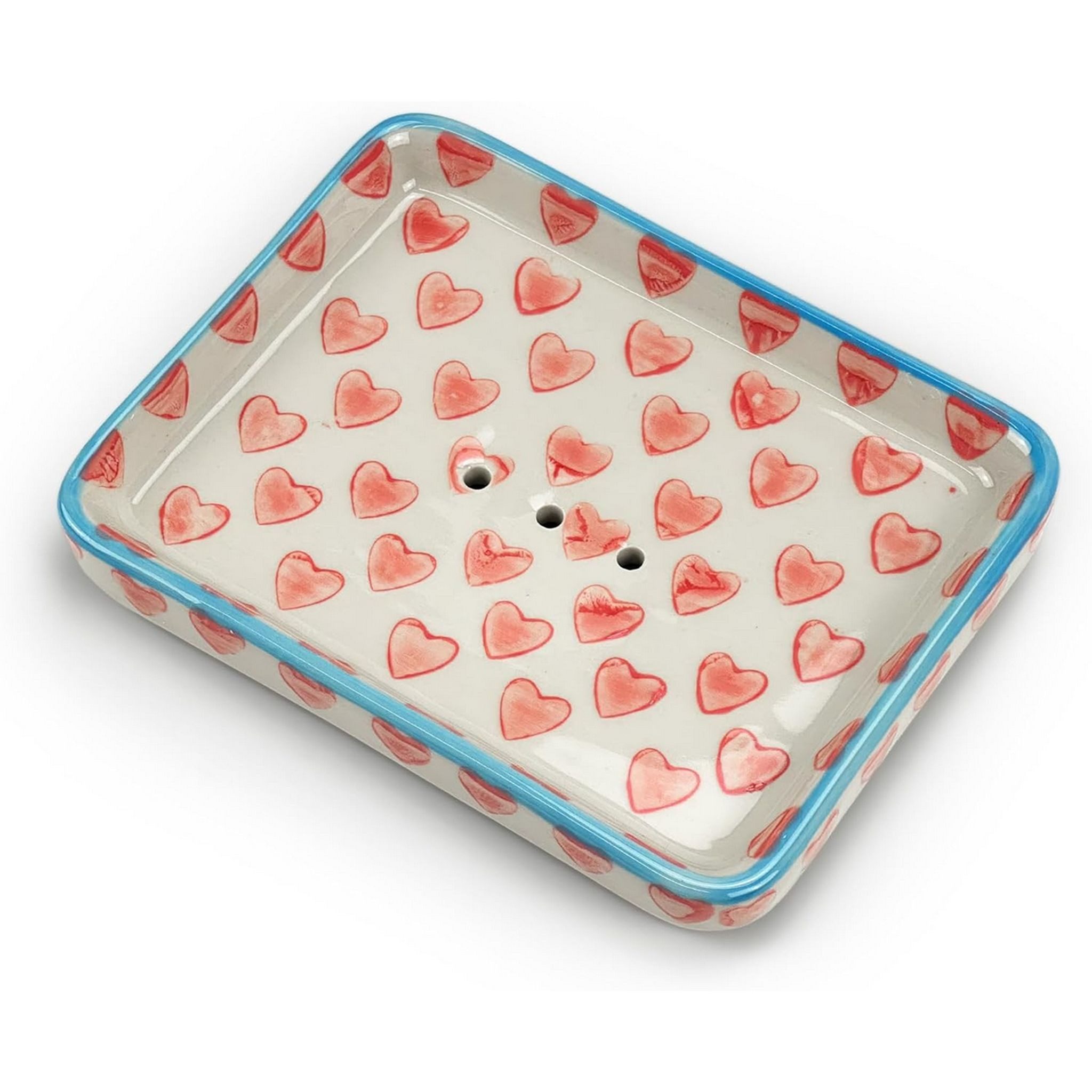 Parusia Seifenschale Parusia Seifenschale Herzen rot – dekorative Keramik-Seifenschale