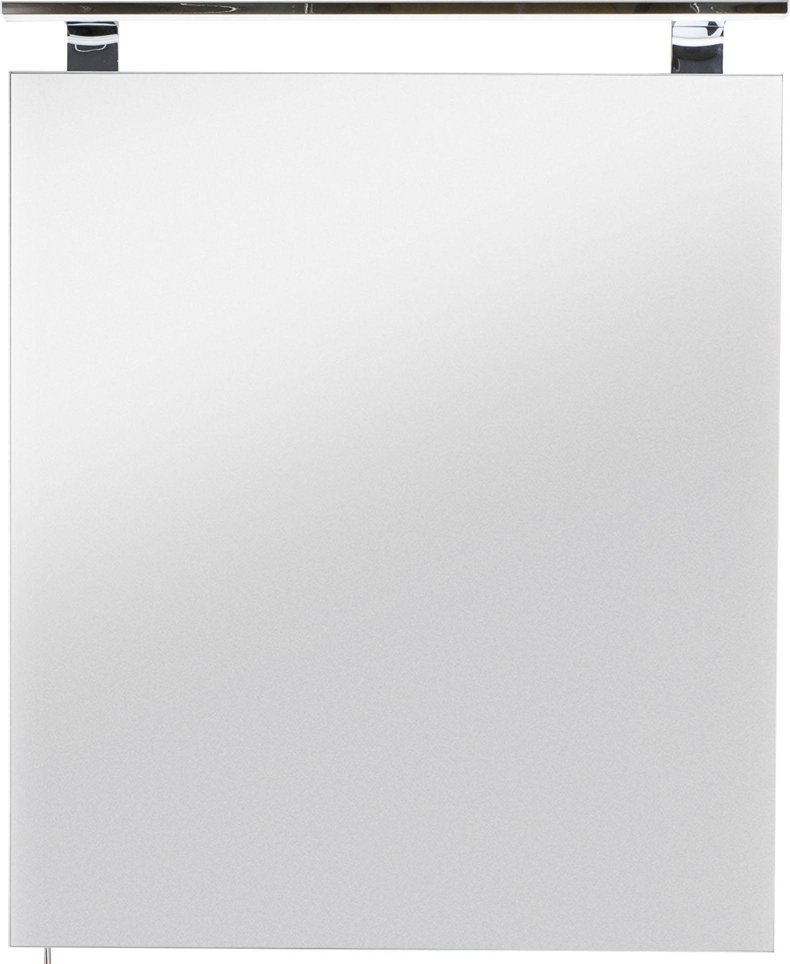 60 cm Breite Mino OPTIFIT Seidenglanz | Seidenglanz Spiegelschrank weiß weiß