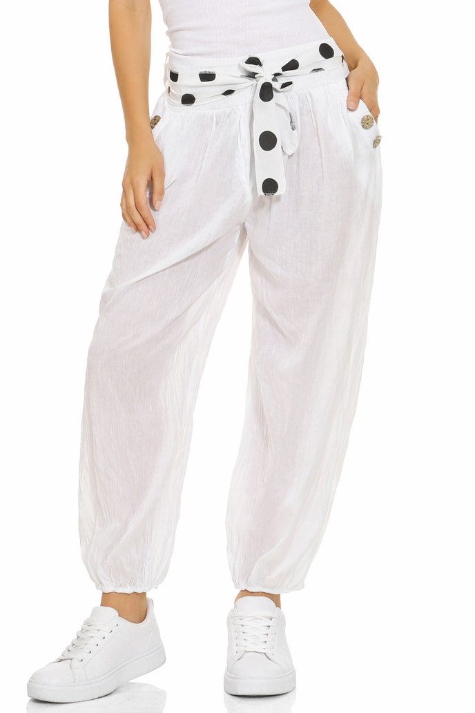 Mississhop Haremshose Leichte Baumwollhose einfarbige Hose Sommerhose Aladinhose M. 270 in Unifarbe