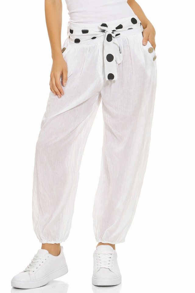 Mississhop Haremshose Leichte Baumwollhose einfarbige Hose Sommerhose Aladinhose M. 270 in Unifarbe