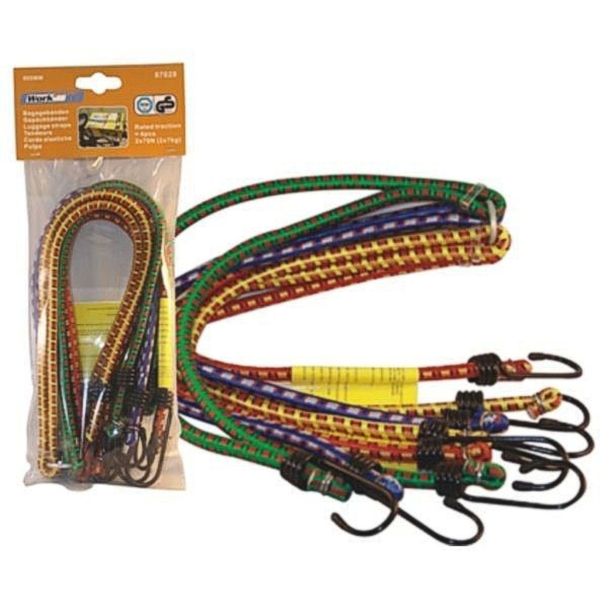 Work plus Gepäckspinne 8 Arm 900 mm verschiedenfarbige Expanderbänder mit Haken Seil (4-tlg), elastisch