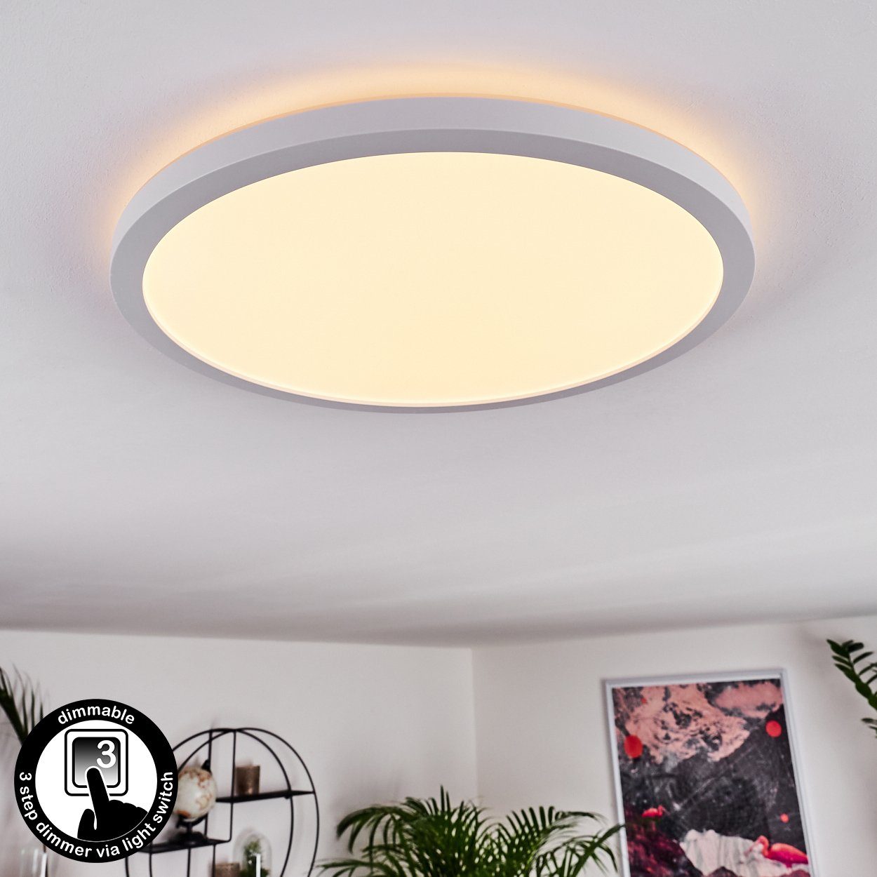 hofstein Panel LED Decken Lampe Panel dimmbar Ess Wohn Schlaf Zimmer Raum Beleuchtung