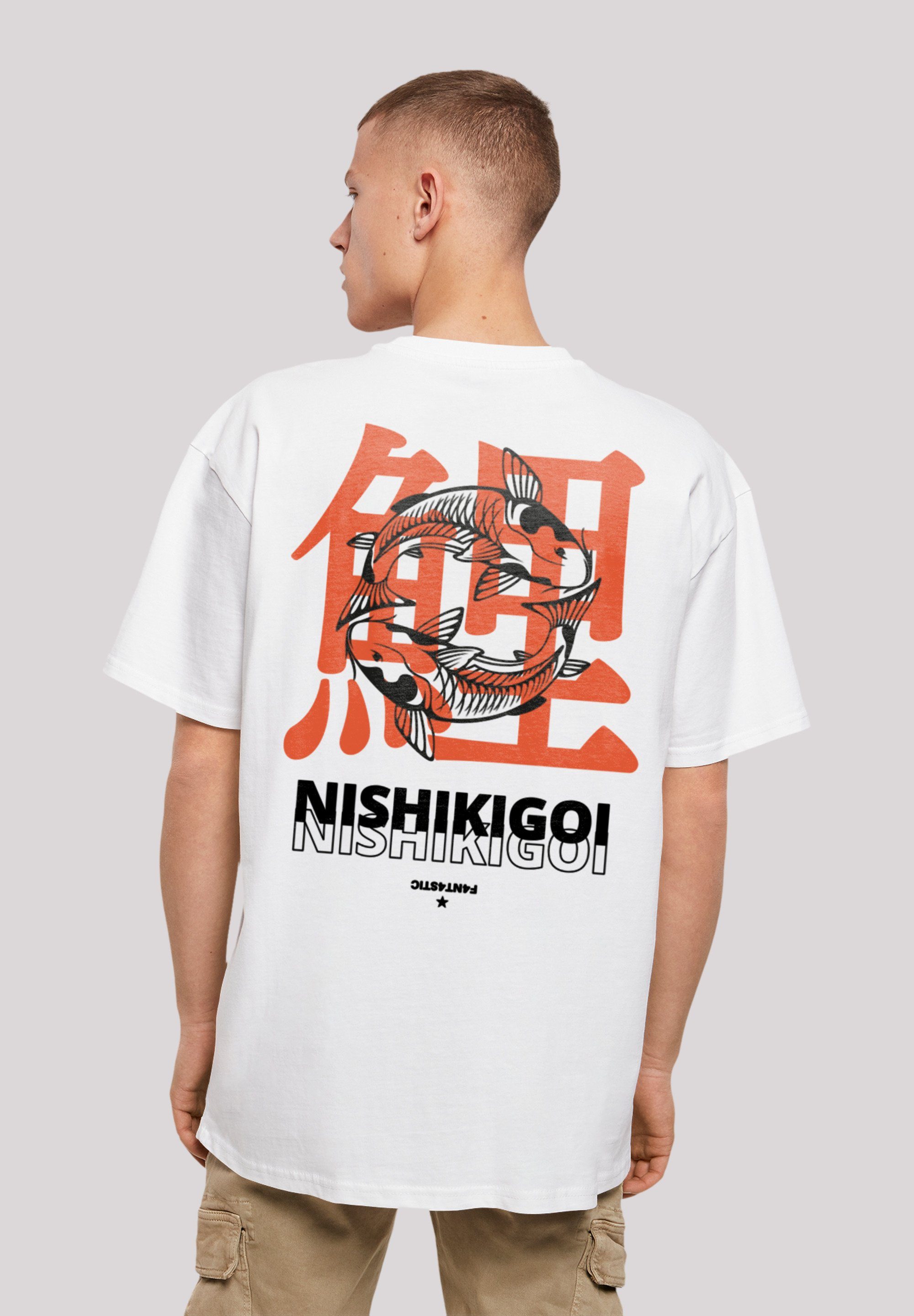 Japan Print Nishikigoi Koi Grafik weiß T-Shirt F4NT4STIC