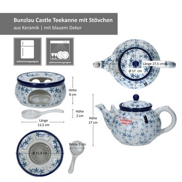 MamboCat Teekanne Bunzlau Castle Sea Star Teekanne 1,8L + Stövchen + Teelichtlöffel