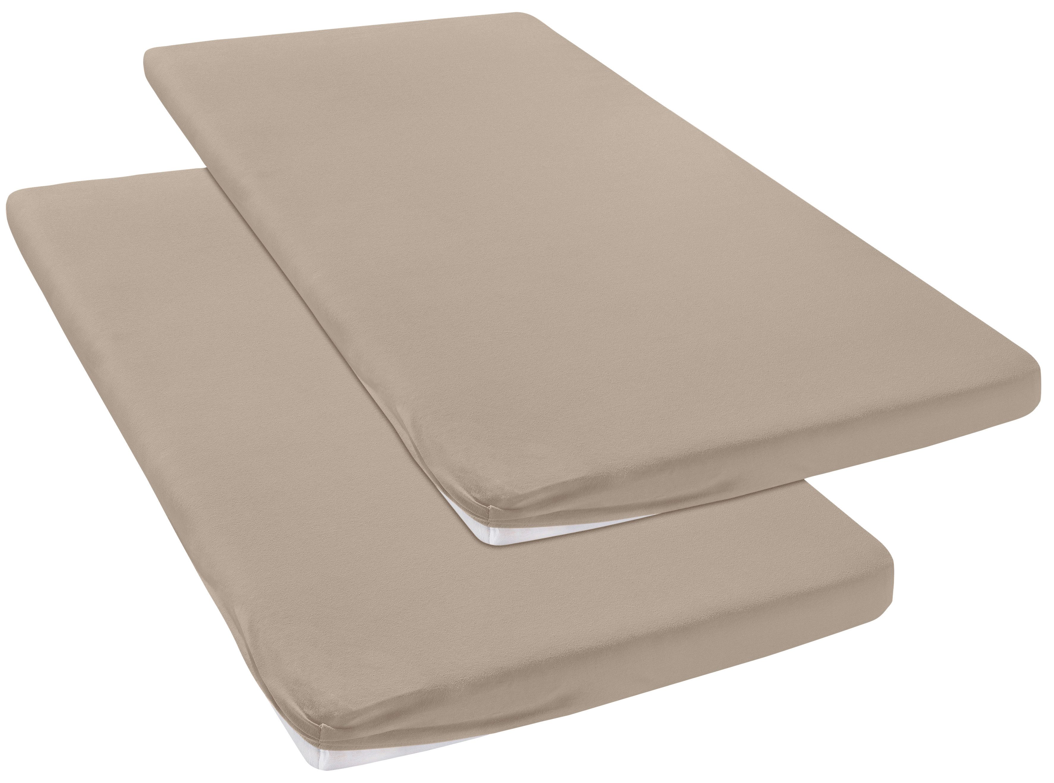 OTTO home Spannbettlaken Physalis Topper COMFORT, 100% Baumwolle, 150 g/m², Jersey, Gummizug: rundum, (2 Stück), Baumwolle, Matratzen bis 10 cm Höhe, Bettlaken, Spannbetttuch, Laken