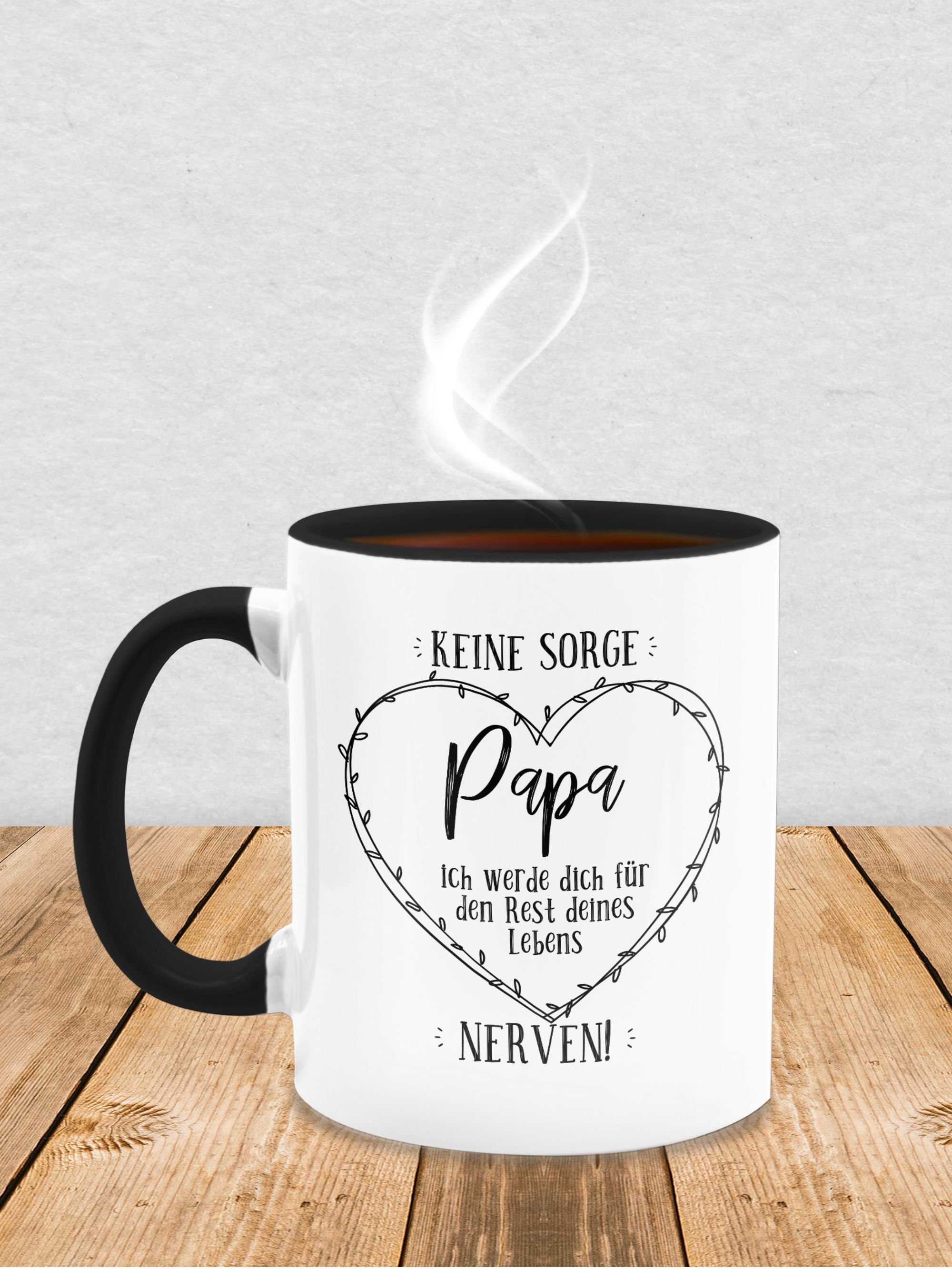 Papa Shirtracer Kaffeetasse 1 deines werde Dich nerven, Schwarz Keine ich Rest - Geschenk Lebens Keramik, - Tasse Vatertag Sorge