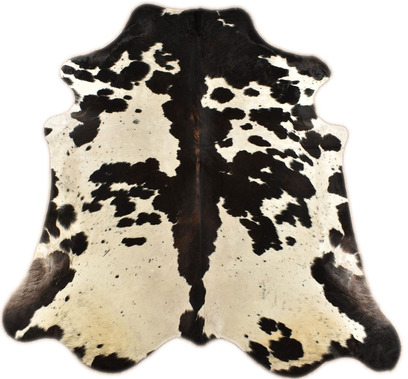 KUHFELL online & NOMAD Fellteppich KUHFELL RINDERFELL TEPPICH DUNKELBRAUN SCHWARZ WEIß 230 x 200 cm XL