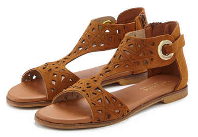 LASCANA Sandale Sandalette, Sommerschuh aus hochwertigem Leder mit Cut-Outs