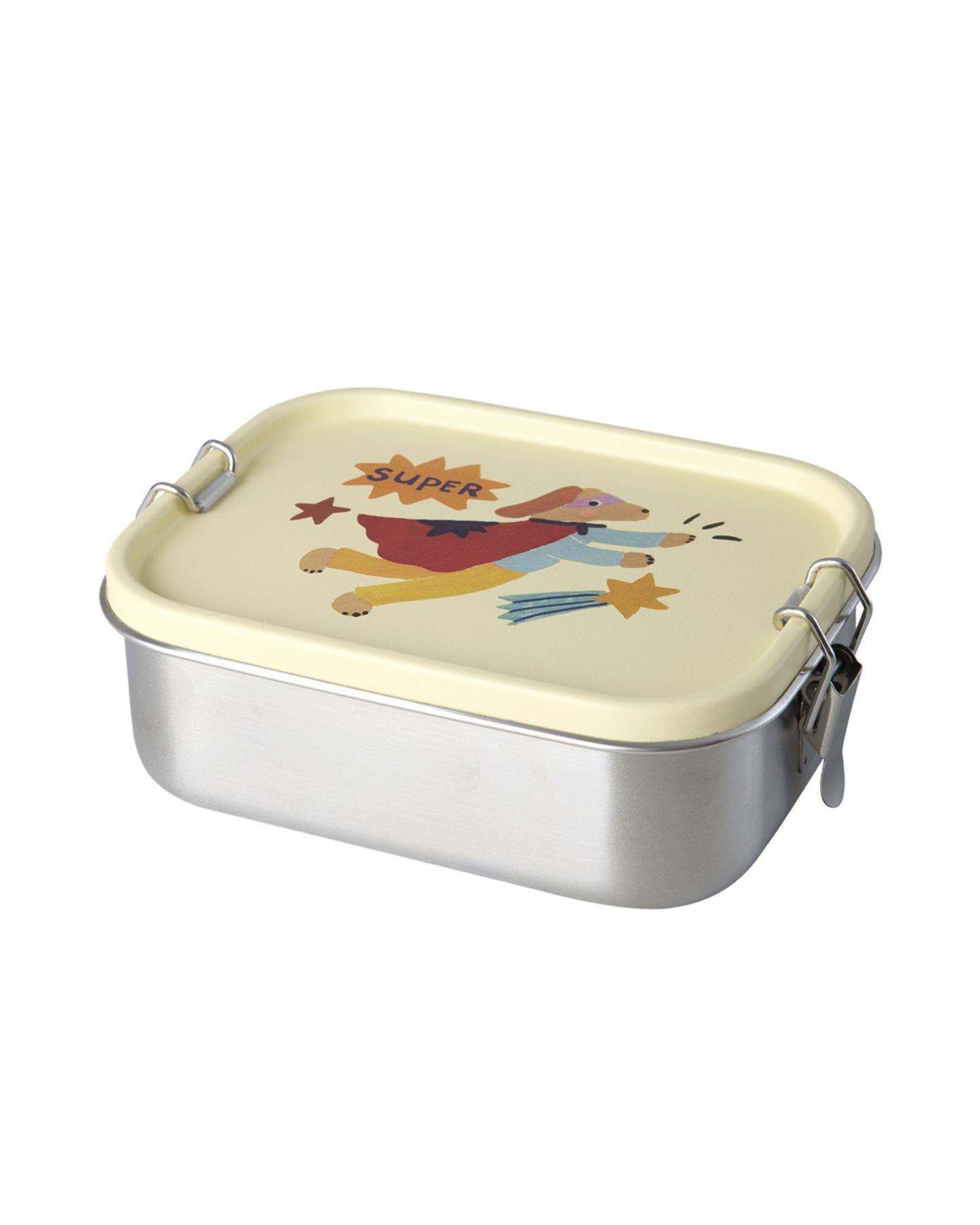 rice Lunchbox Rice Lunchbox aus Metall - Super Hero Print Creme, Metall, (1-tlg)