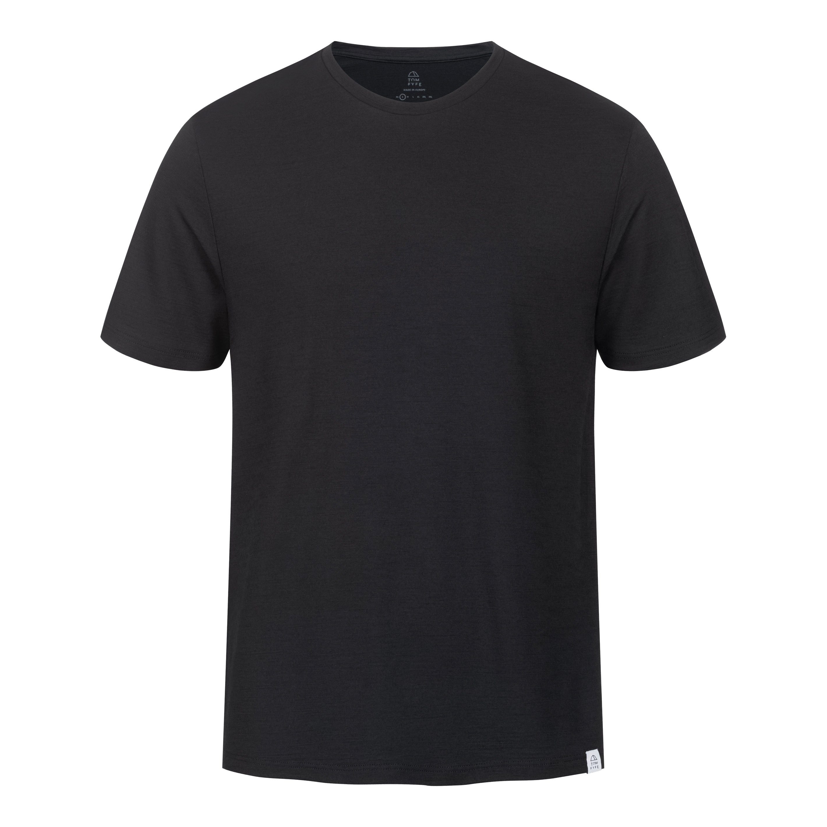 Tom Fyfe T-Shirt TOM FYFE Merino T-Shirt Regular Fit Schwarz / 2XL