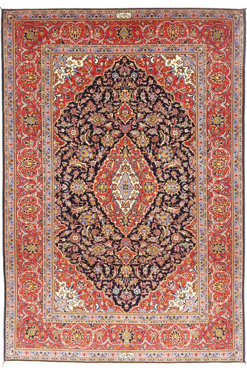 rechteckig, Höhe: Orientteppich, Nain Kork 138x209 mm 12 Trading, Shadsar Handgeknüpfter Orientteppich Keshan