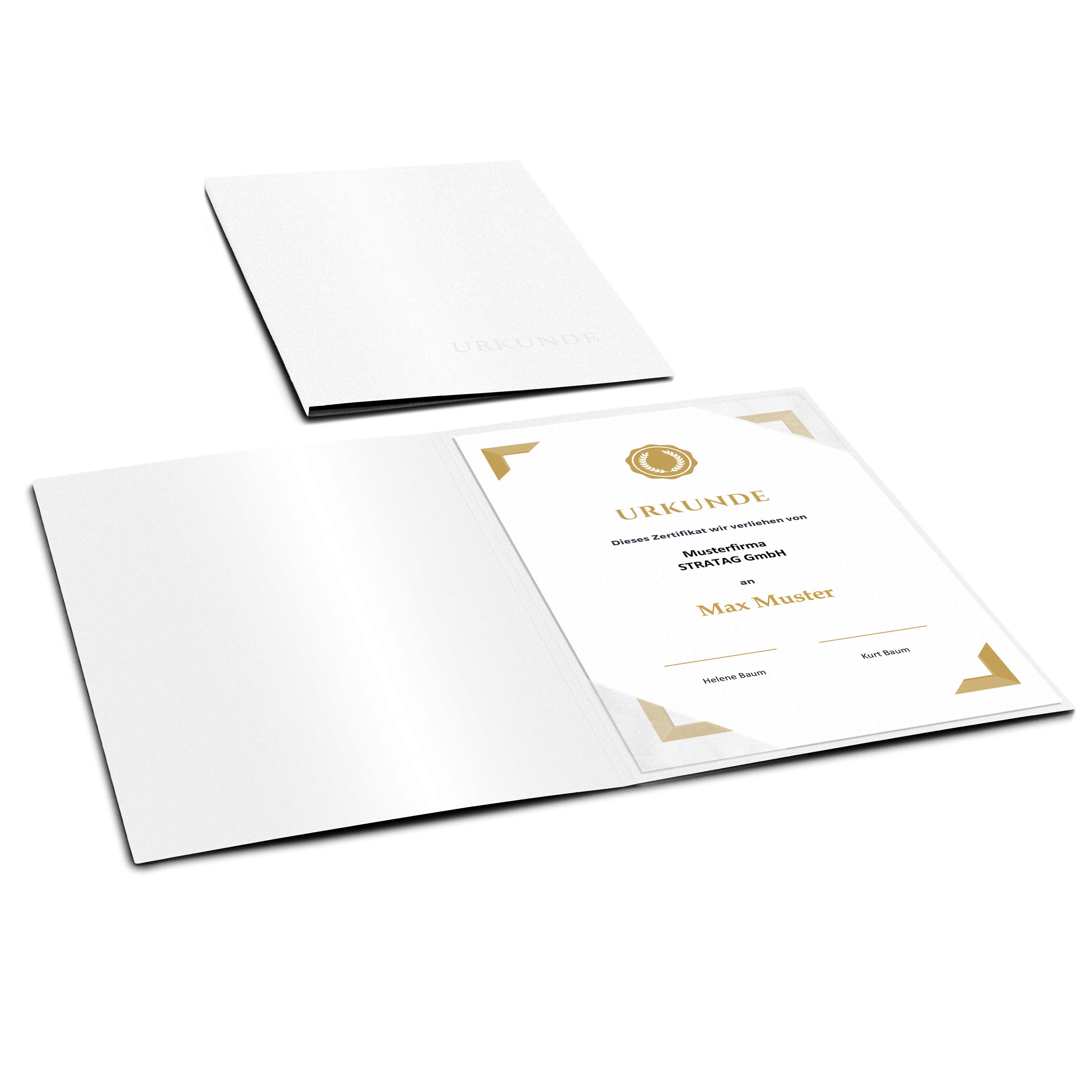 STRATAG Organisationsmappe Urkundenmappen Esclusiva® Basic - 5 Stück 1-tlg Metallic-Effekt (Set, 5-St., Metallic-Karton mit hochwertiger Prägung URKUNDE), direkt vom Hersteller STRATAG - handgefertigt in Deutschland