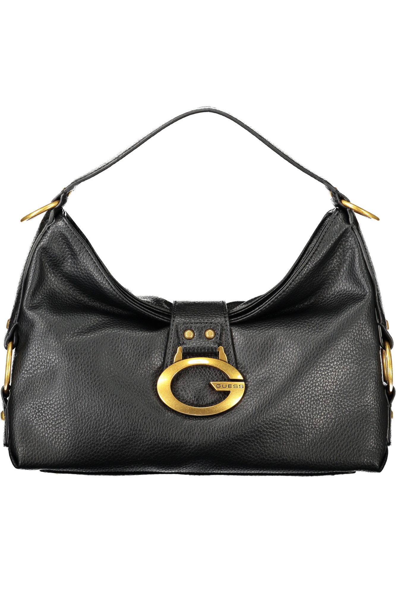 GUESS JEANS Umhängetasche, Stylische schwarze Camden Damenhandtasche mit vielseitigen Details