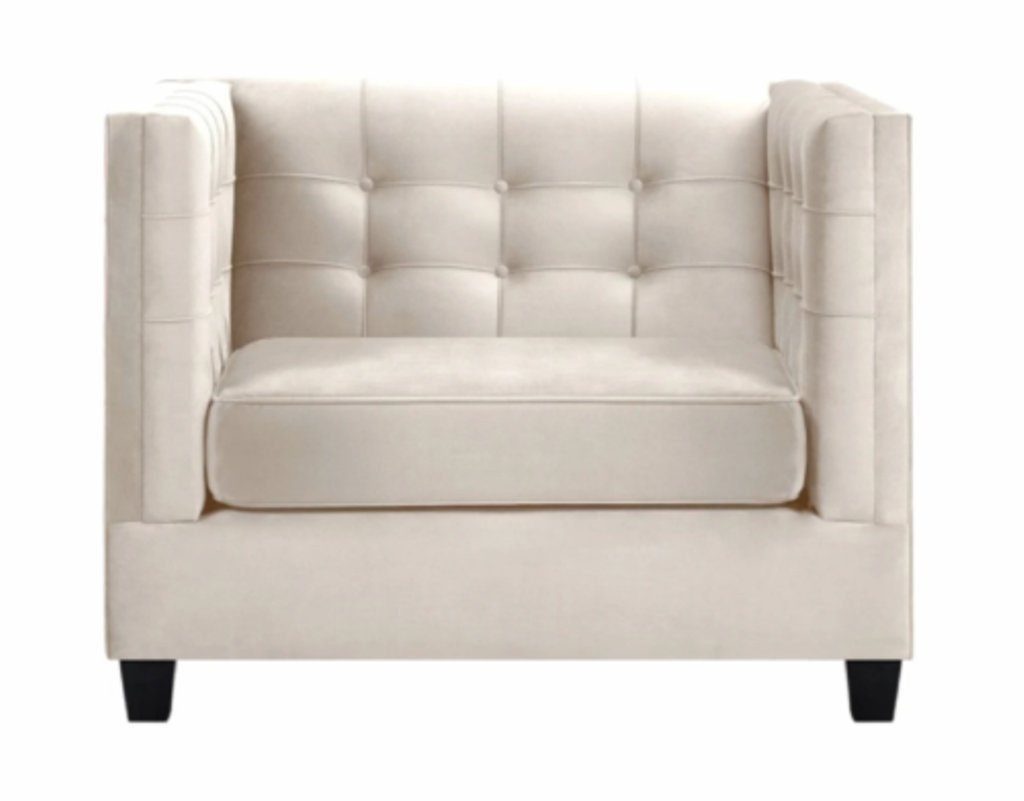 Xlmoebel Chesterfield-Sessel Eleganter Sessel aus weißem Textil mit Chesterfield-Design (Sessel), Hergestellt in Europa