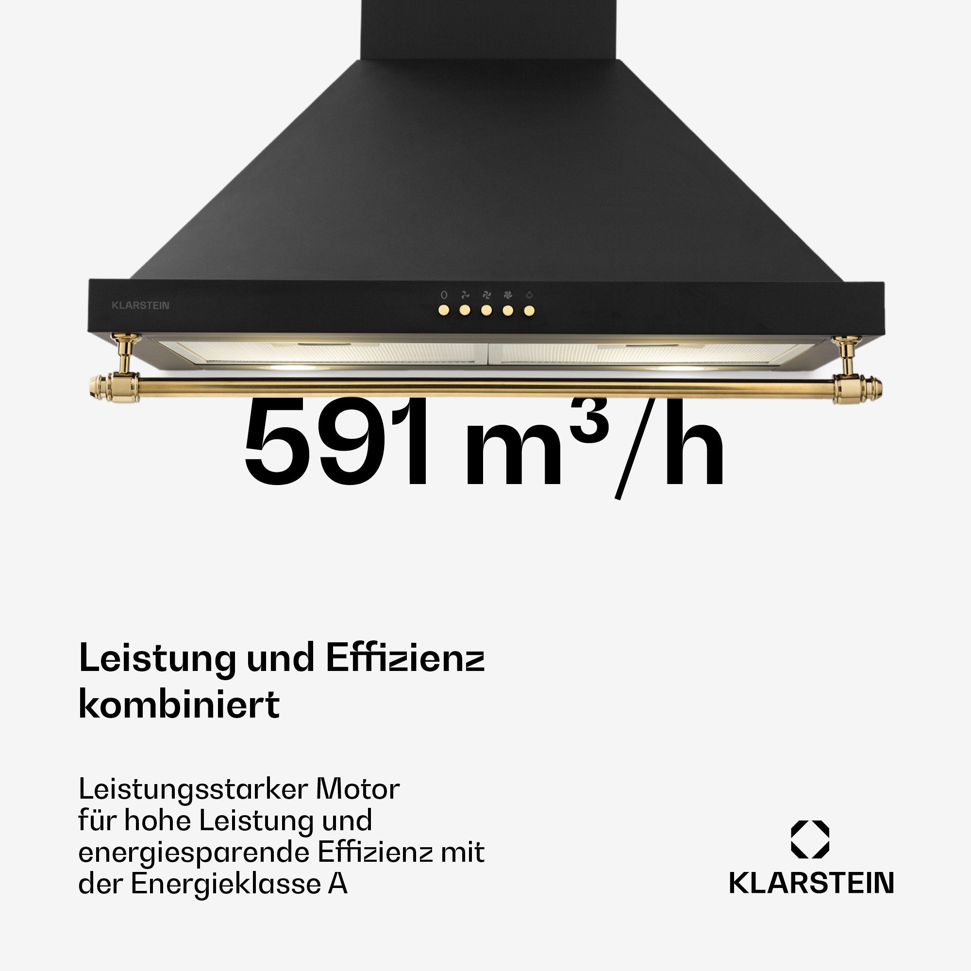 Klarstein Deckenhaube Montblanc 60 Serie Montblanc 60 Dunstabzugshaube 60 cm 610 m³/h 165W LED Reling Edelstahl Wandhaube Abluft Umluft 60 cm Breite – Bild 5 von 5