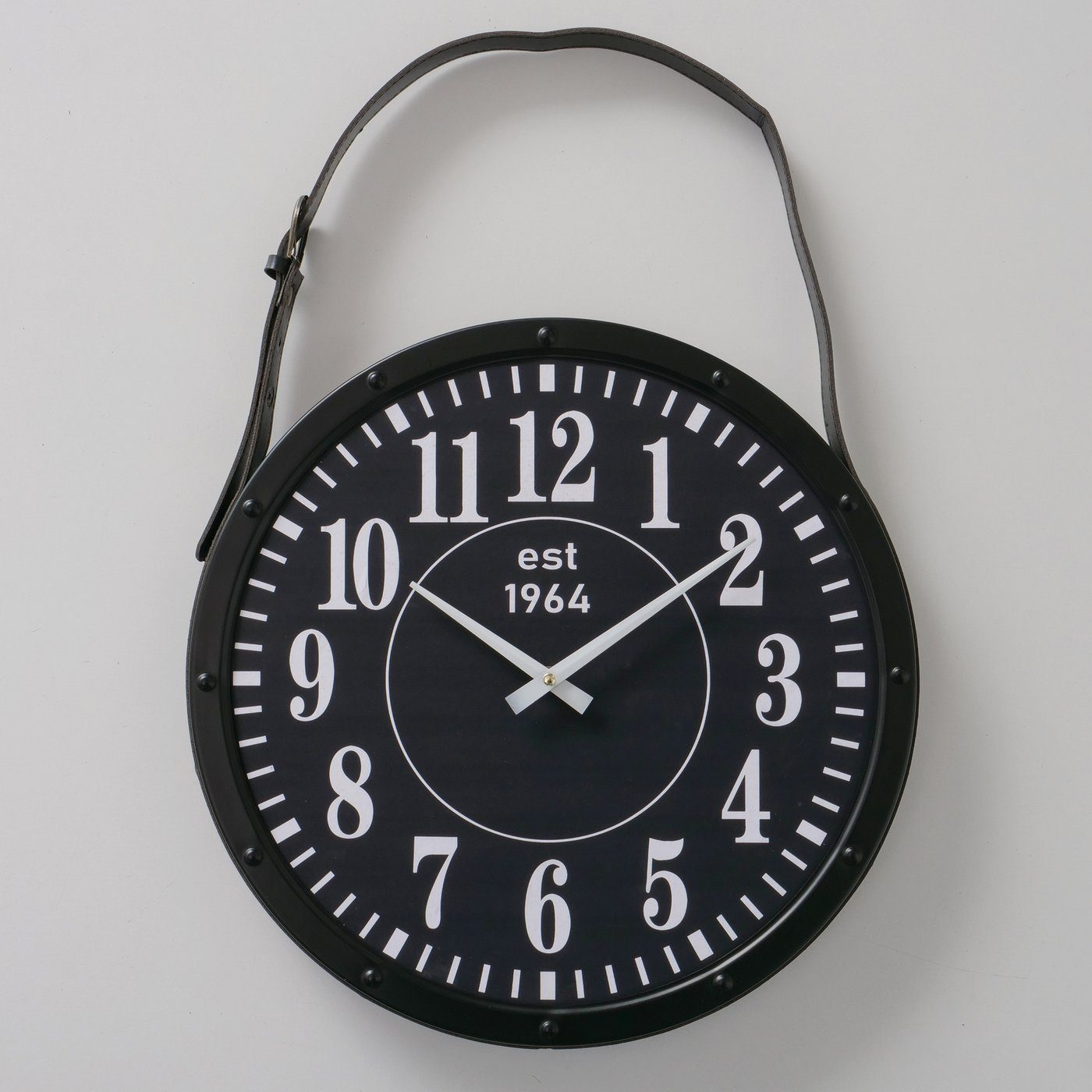 Holz/Metall Uhr B40cm, in Wanduhr aus schwarz/weiß BOLTZE "Odense"