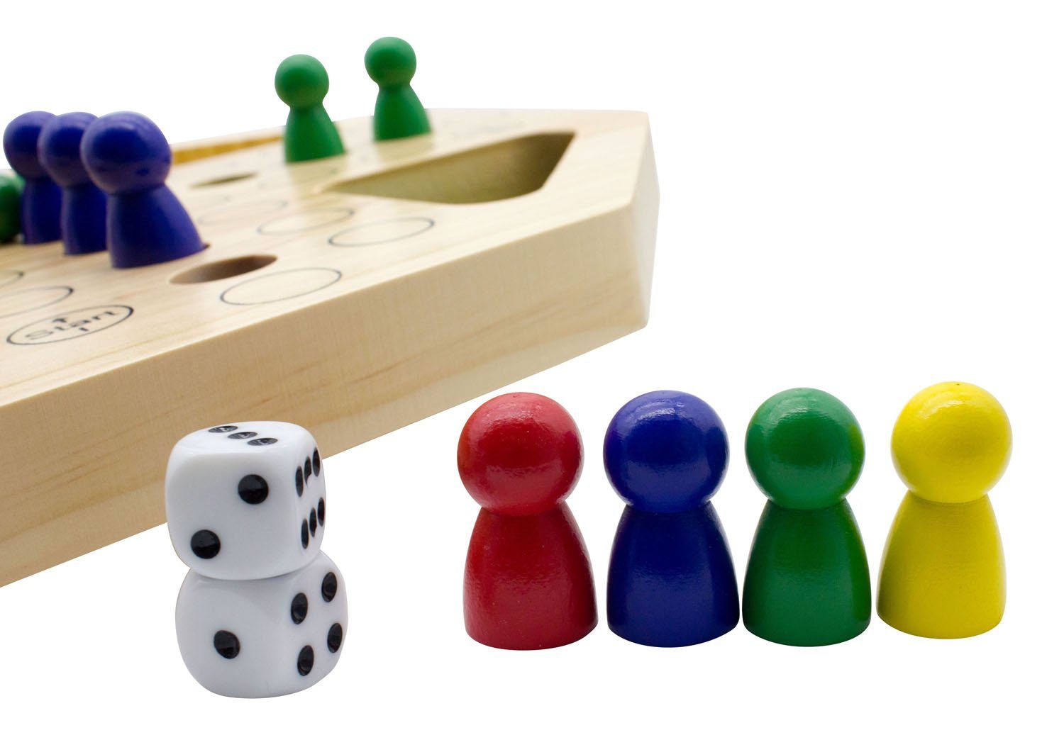 GICO Spielesammlung Holz Ludo groß XL Gesellschaftsspiel für Jung und Alt 7957