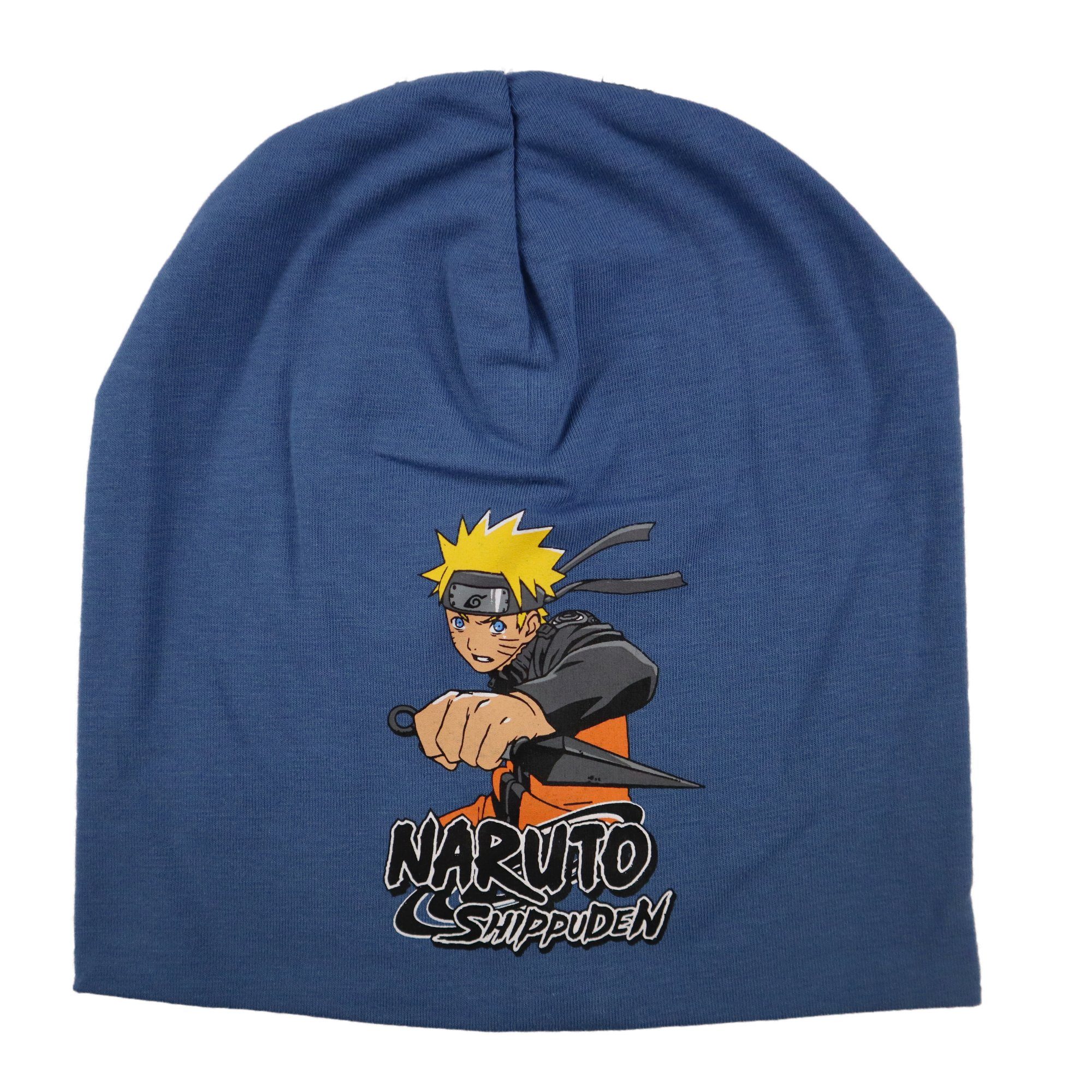 Naruto Jerseymütze Anime Naruto Shippuden Jungen Kinder Herbst Frühlingsmütze Gr. 54 bis 56 Hellblau