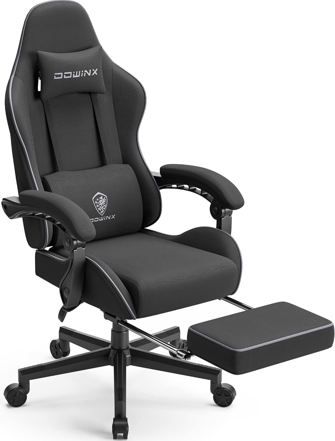 Dowinx Gaming-Stuhl (Ergonomischer Burostuhl,Schreibtischstuhl mit Verstellbarer Sitz), Gaming Stuhl Mit Taschenfederkissen Sessel Fußstütze Ergonomischer