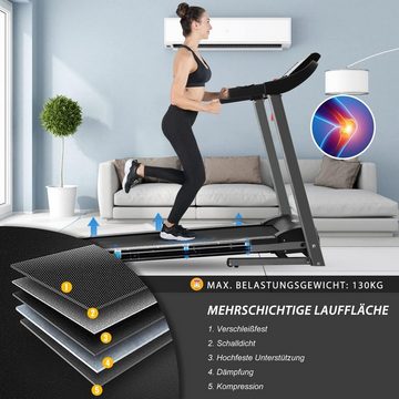 ISE Laufband (Elektrisches Laufband klappbar 2,0 PS Motor Multifunktions-LCD-Display), mit 12 Programmen, Leises Home Office Laufband, Manuelle Steigung