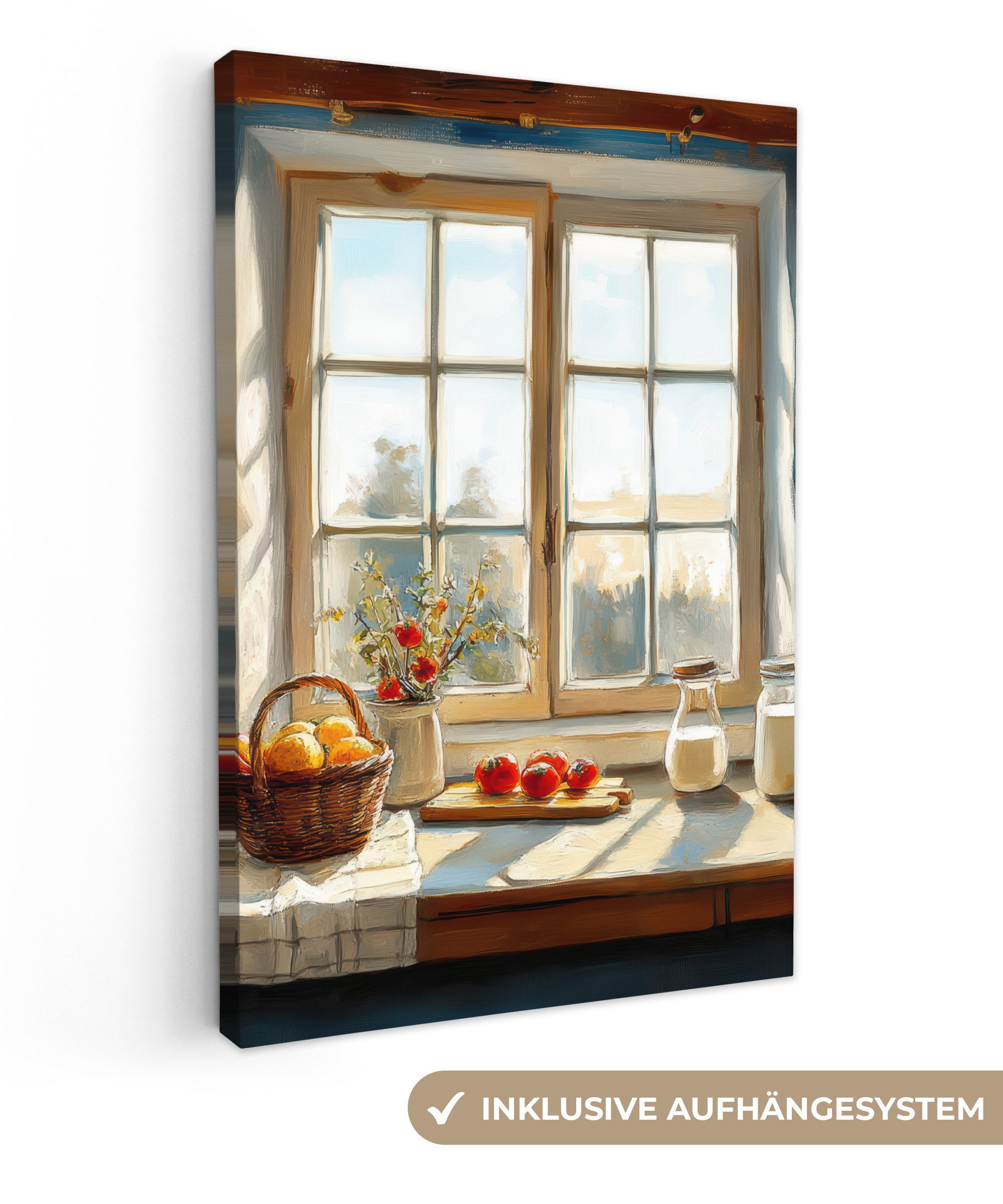 OneMillionCanvasses® Leinwandbild Stillleben - Küche - Fensterblick - Fenst günstig online kaufen