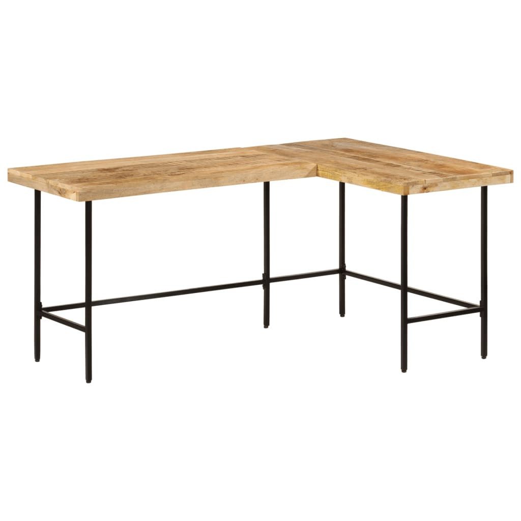 vidaXL Schreibtisch Schreibtisch 165x110x77 cm Massivholz und Eisen