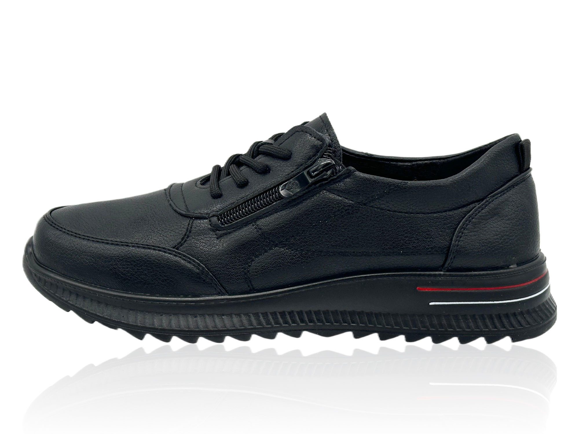 Nowaland Bequeme Damen Halbschuhe mit Reißverschluss und Schnürung Sneaker Leicht, bequem und rutschhemmend für den Alltag