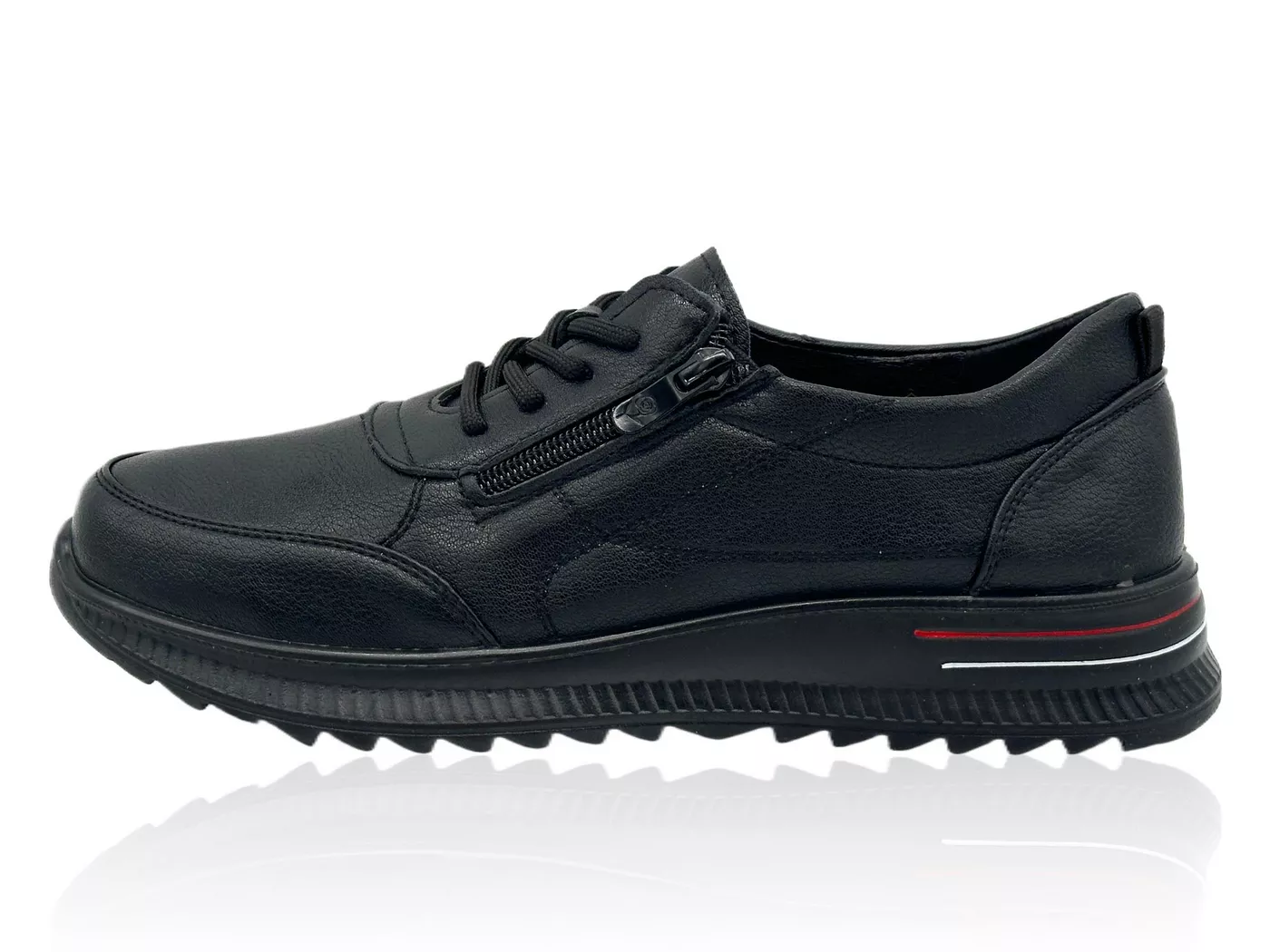 Nowaland Bequeme Damen Halbschuhe mit Reißverschluss und Schnürung Sneaker Leicht, bequem und rutschhemmend für den Alltag