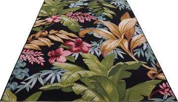 Outdoorteppich Tropical Flowers, HANSE Home, rechteckig, Höhe: 3 mm, In-& Outdoor, Teppich, Wetterfest, Balkon, Garten, Wohnzimmer, Floral