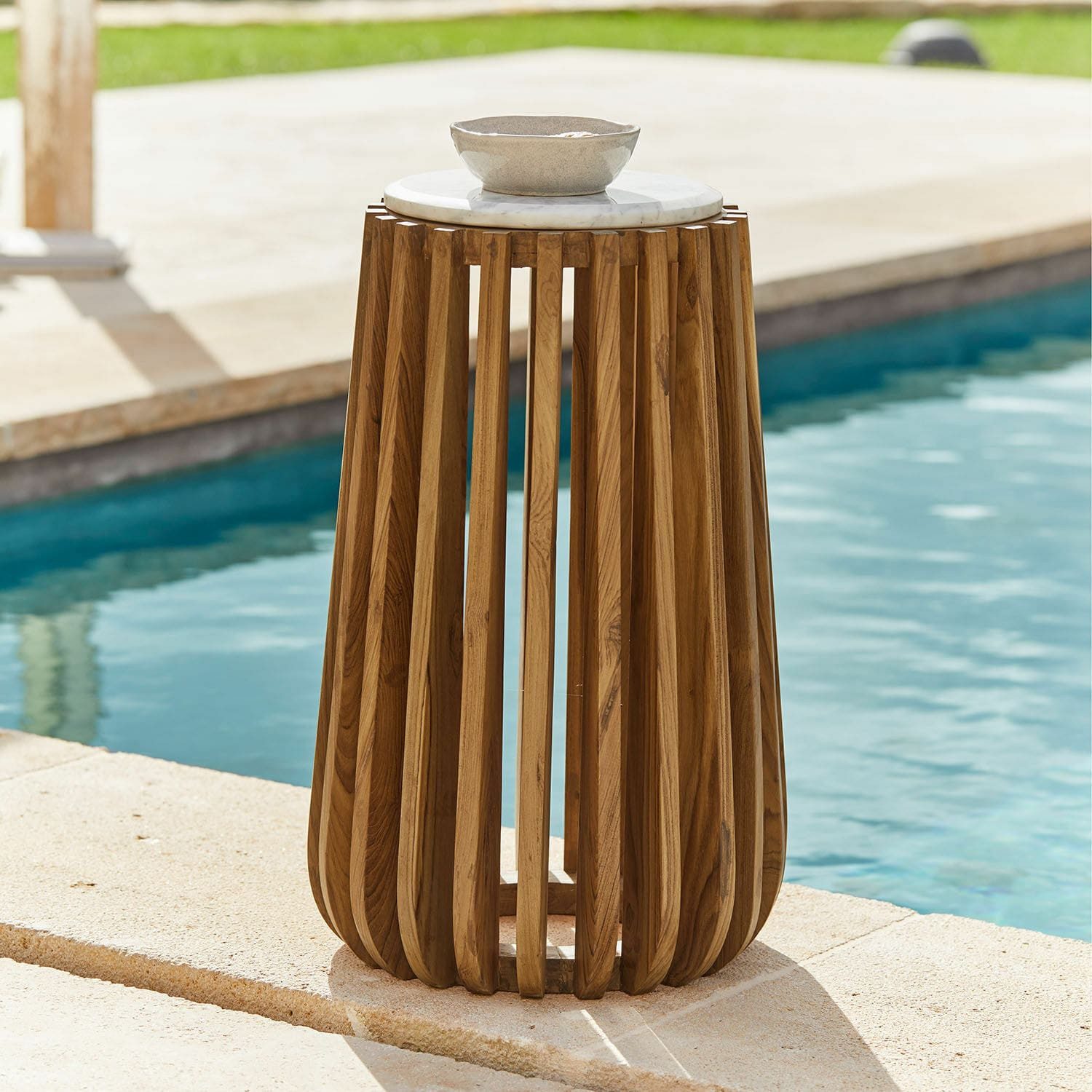 Mirabeau Gartentisch Beistelltisch Urbeline braun/weiß