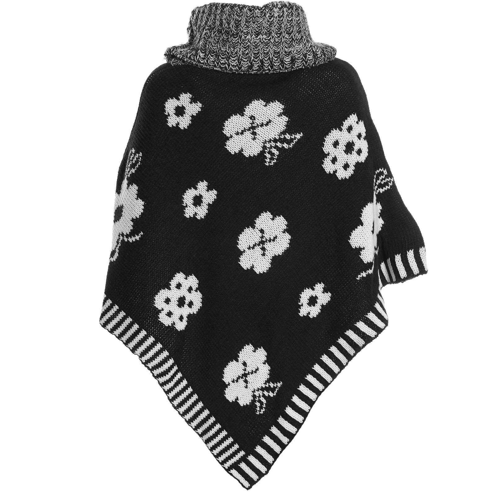 KMISSO Poncho Mädchen Strick Poncho Schal Roll Kragen Winter 20913 (1-St) im eleganten Look