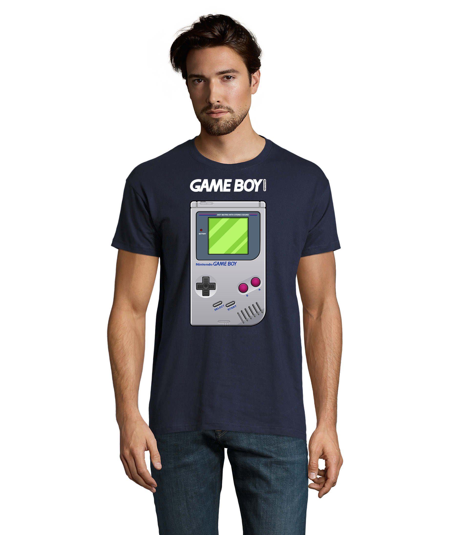 T-Shirt Game Gaming Brownie Herren Nintendo & Navyblau Retro Konsole Blondie Boy Gamer