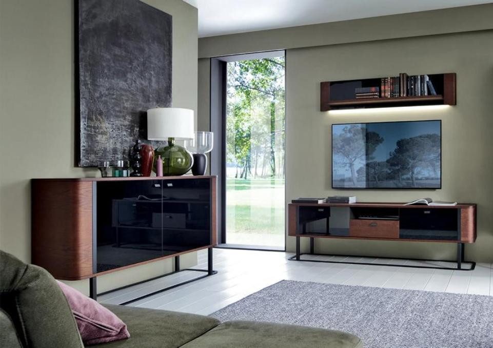 Wohnwand Elegantes Wohnzimmermöbel-Set mit Wandregal und TV-Lowboard