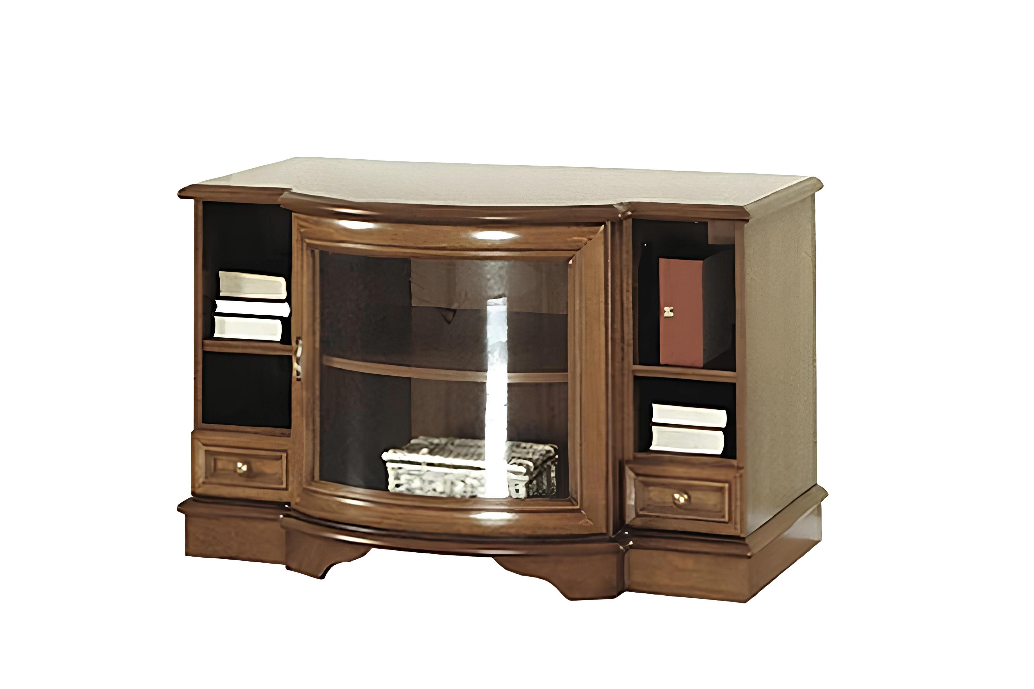TV-Schrank Modernes TV Lowboard aus Holz mit Stauraum in Schwarz