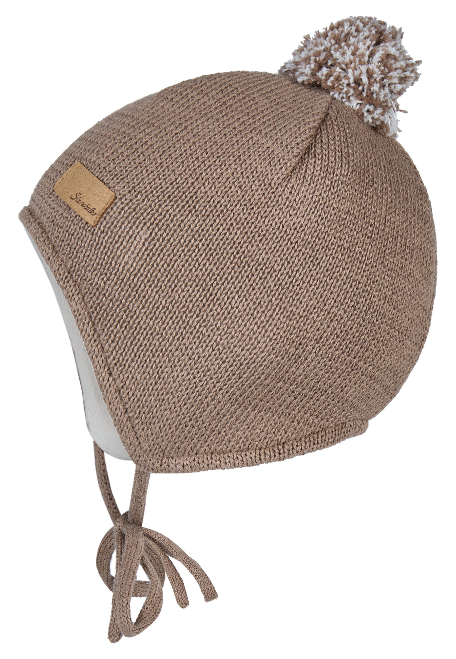 Sterntaler® Strickmütze Strickmütze Bommelmix (1-St) Bommelmütze mit Bindebänder und Ohrenklappen – Bild 5 von 5