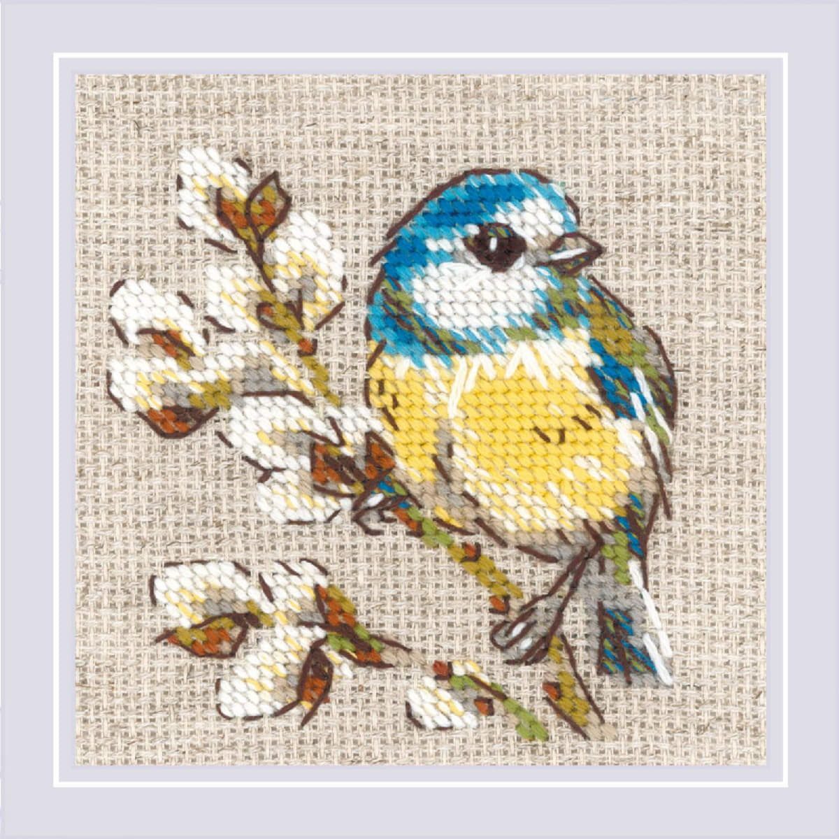 Riolis Kreativset Riolis Kreuzstich Stickpackung "Meise", Zählmuster, 10x10cm..., (embroidery kit by Marussia)