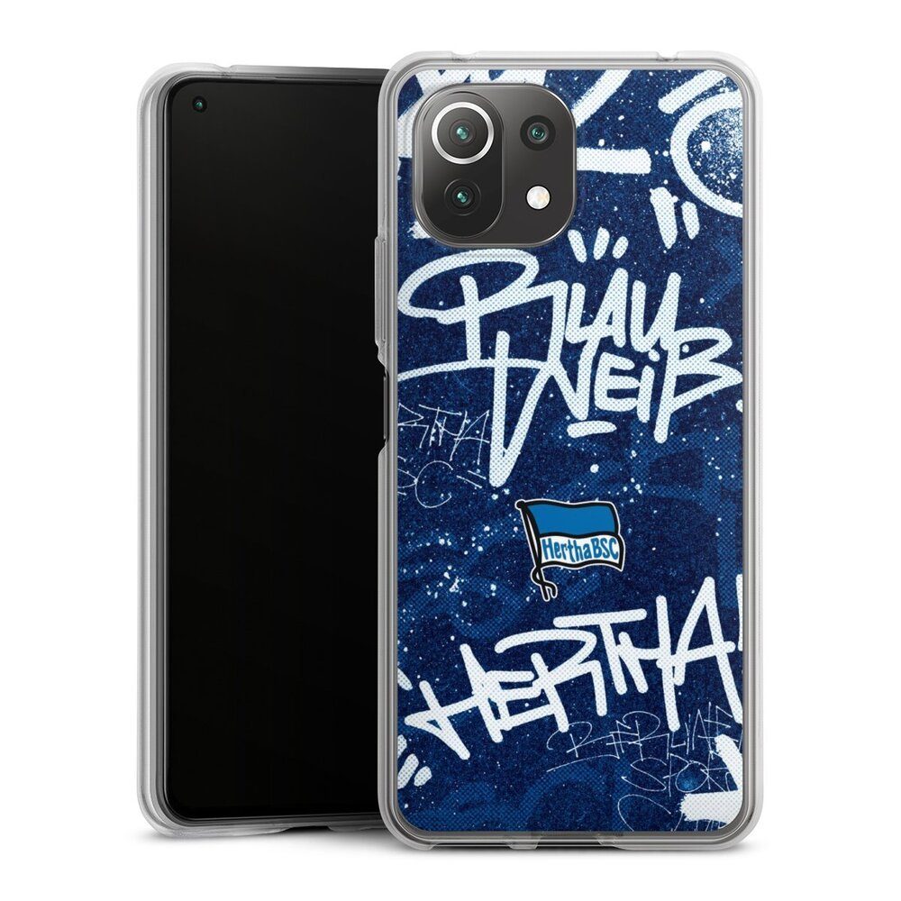 DeinDesign Handyhülle Hertha BSC Graffiti Offizielles Lizenzprodukt Street Graffiti, Xiaomi Mi 11 Lite 5G Silikon Hülle Bumper Case Handy Schutzhülle