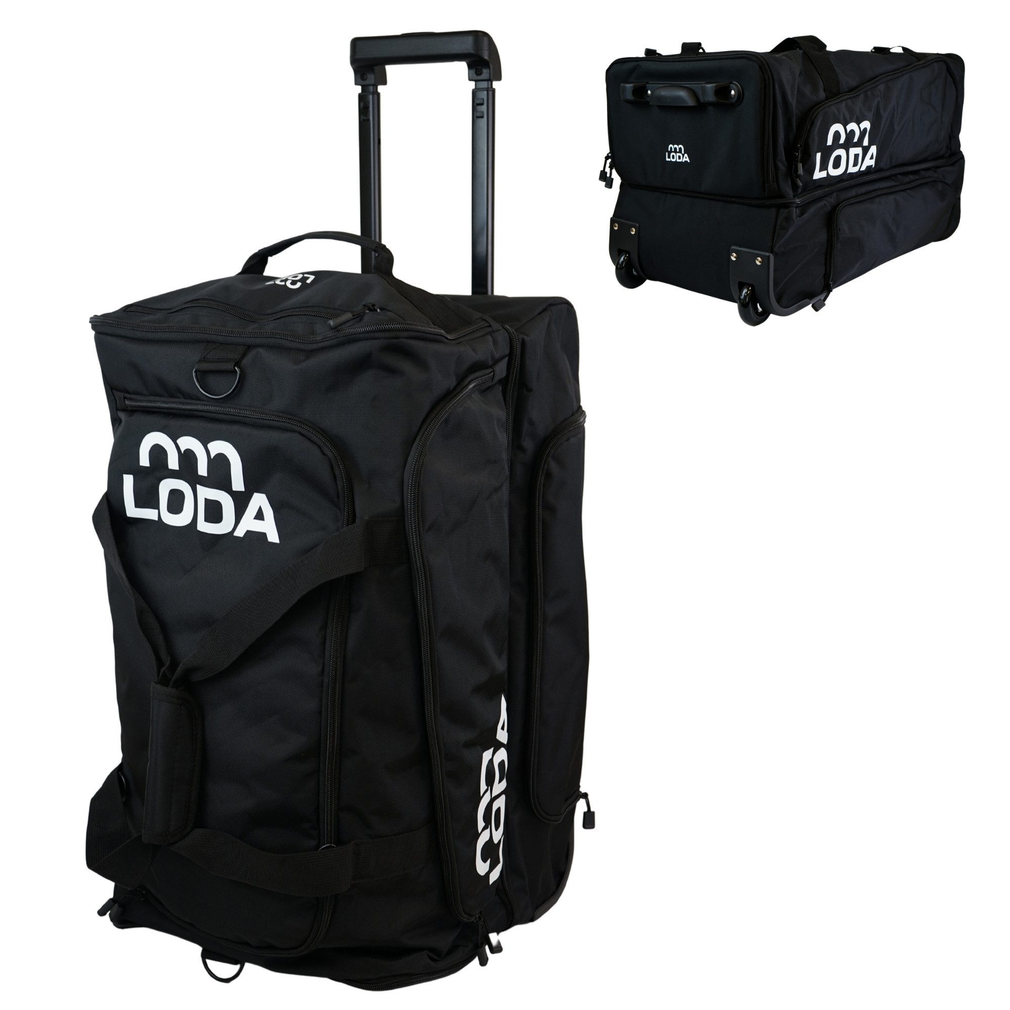 LODA sports Sporttasche trolley 75L - Sporttasche mit Rollen, Koffergriff & Rucksackfunktion, 60 cm (L) x 34 cm (B) x 37 cm (H), 75 Liter Volumen