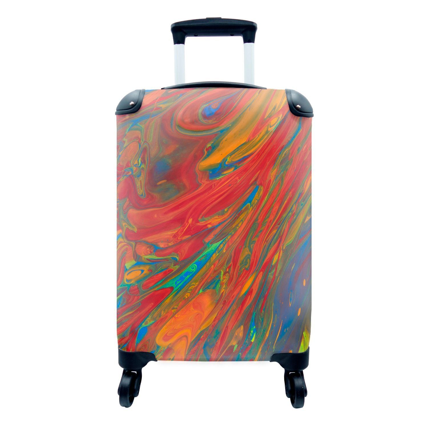 MuchoWow Handgepäckkoffer Leuchtende Farben auf einem Gemälde, 4 Rollen, Reisetasche mit rollen, Handgepäck für Ferien, Trolley, Reisekoffer