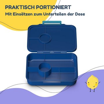 schmatzfatz Frischhaltedose Lite Lunchbox 6 Fächer 20,8 x 4,5 x 15 cm, Tritan, Silikon, (Packung)