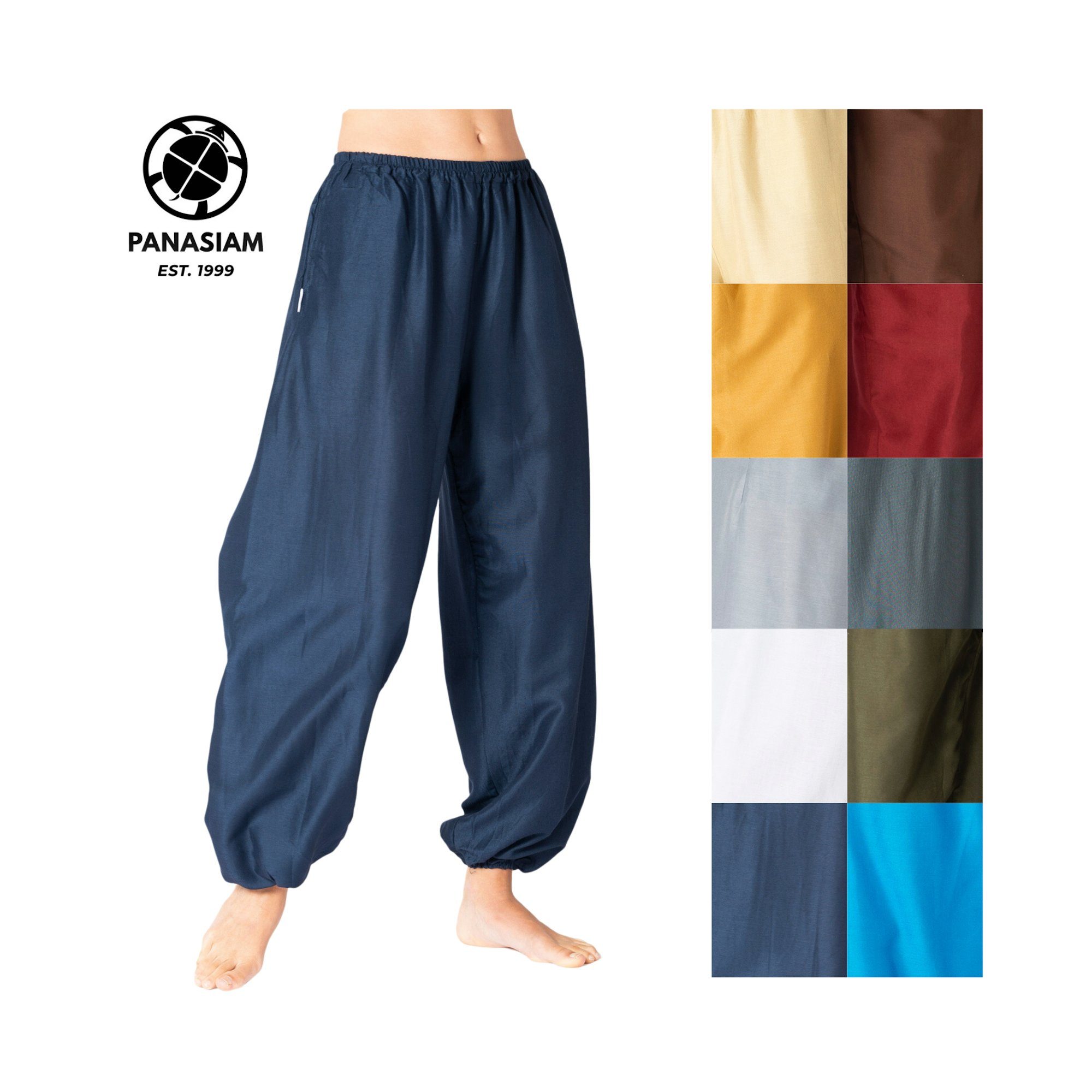Haremshose Haremshose einfarbig aus feiner Viskose bequeme Muckhose Relaxhose