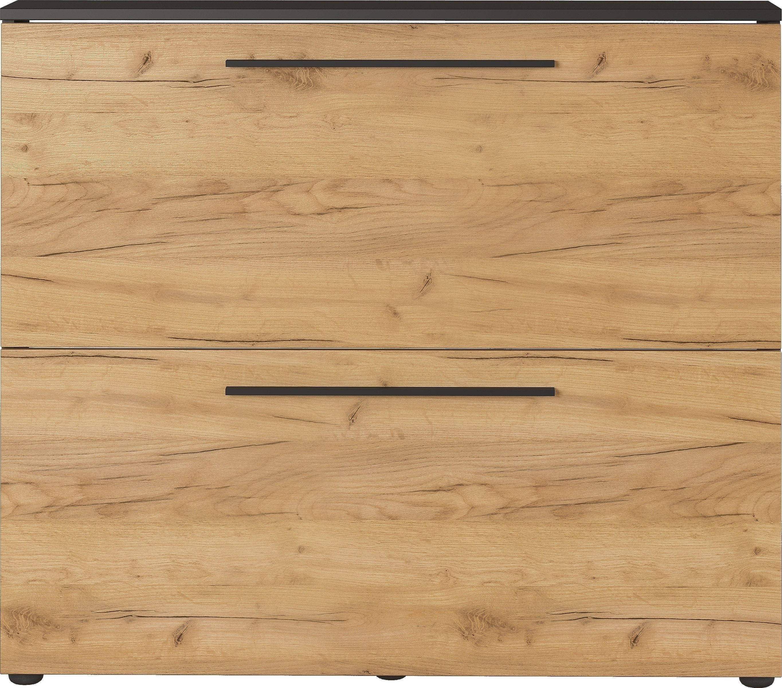 GERMANIA Schuhkipper hängend / stehend, Graphit/Navarra-Eiche-Dekor - 100x85x19cm (BxHxT)