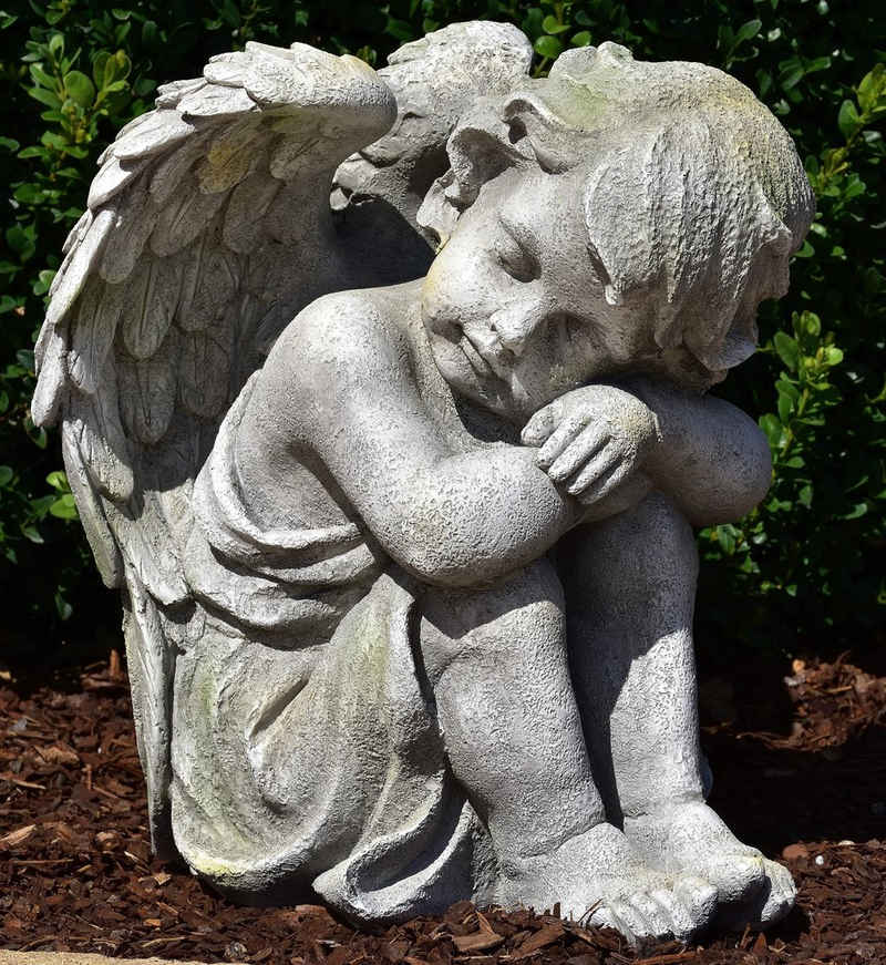 MystiCalls Engelfigur Dekofigur Engel - Engelfigur Dekoration Gartenfigur Garten Grabengel Allerheiligen