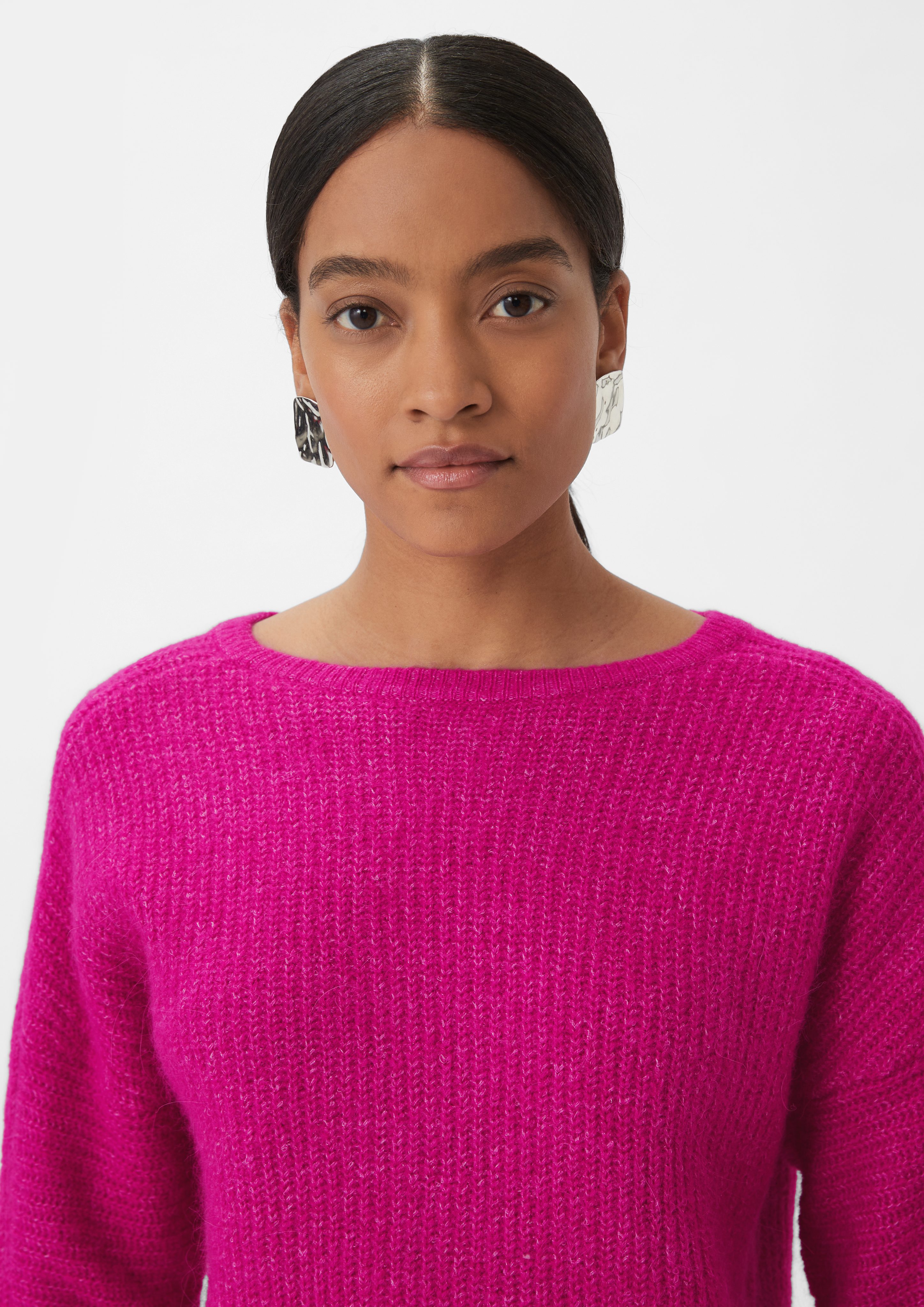 comma Langarmshirt Strickpullover aus Alpakamix günstig online kaufen