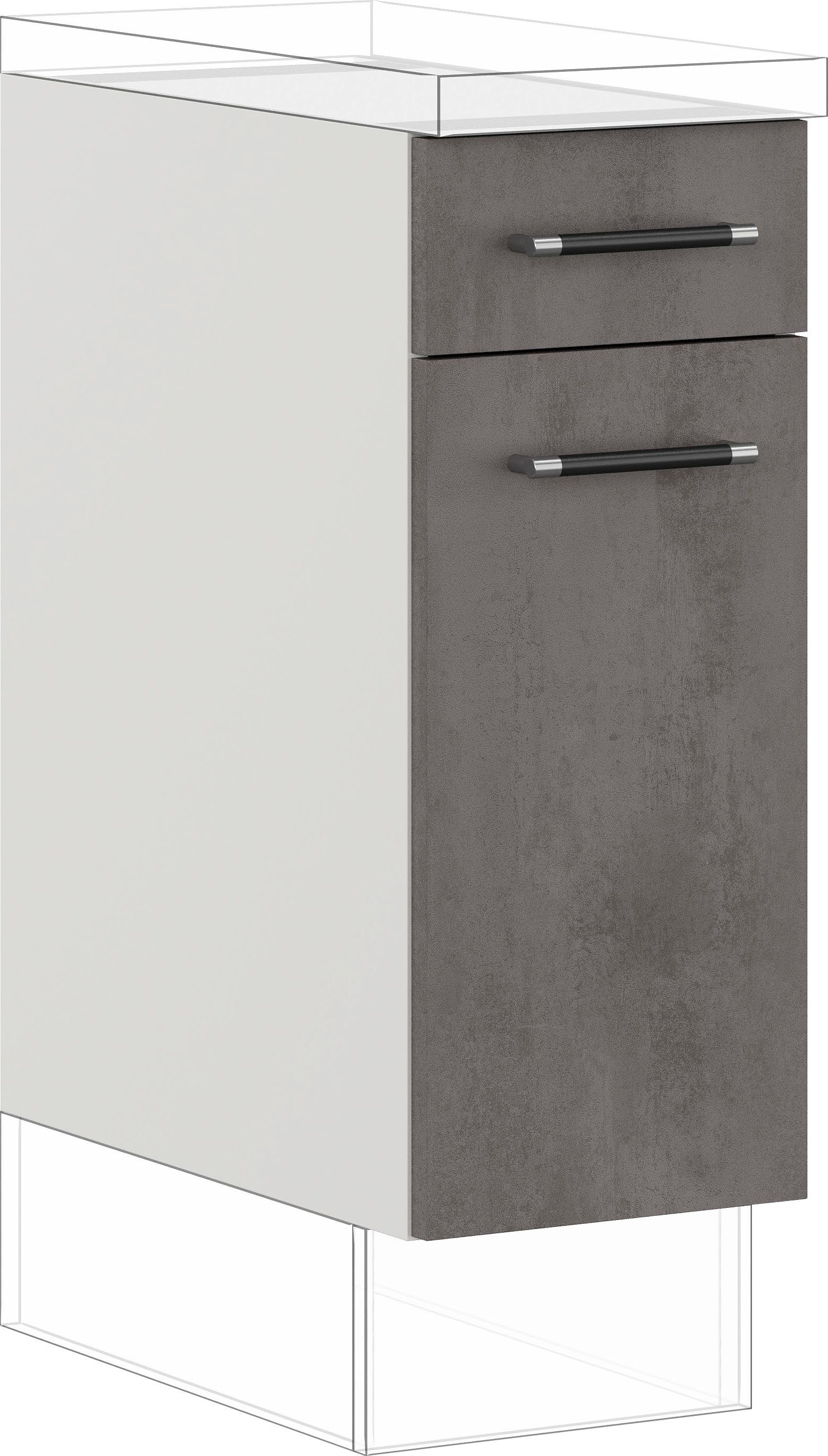 IMPULS KÜCHEN Unterschrank "Prag", in drei Breiten, Höhe: 72,3 cm, mit Soft-Close vormontiert, mit Schubkasten und einem Einlegeboden hinter der Tür